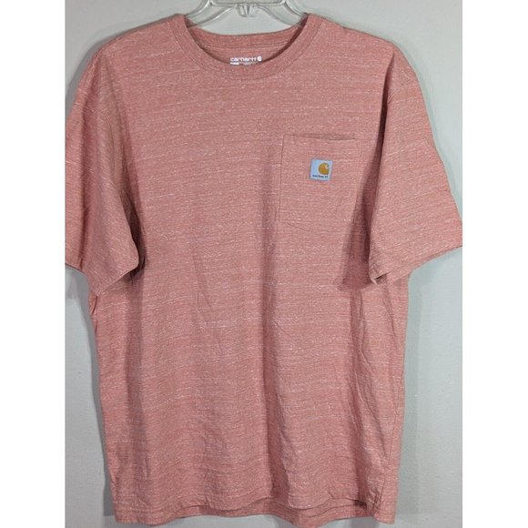 Carhartt Shirts Carhartt Shirt Mens Large Pink Pocket Large Loose Fit Heavy Weight Work Crew